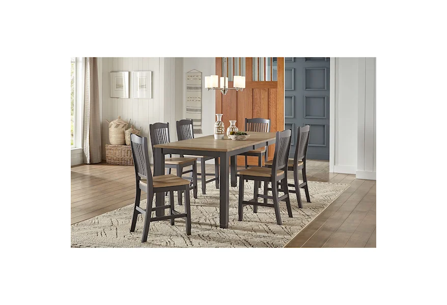 Port Townsend 7-Piece Gathering Height Table and Chair Set by AAmerica at Esprit Decor Home Furnishings